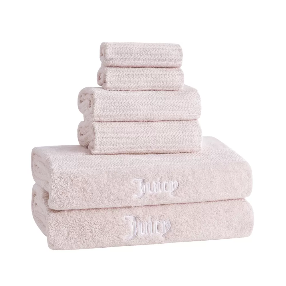 Bath & Beach Towels-Juicy Couture Alyssa Bath Towel Set Pink