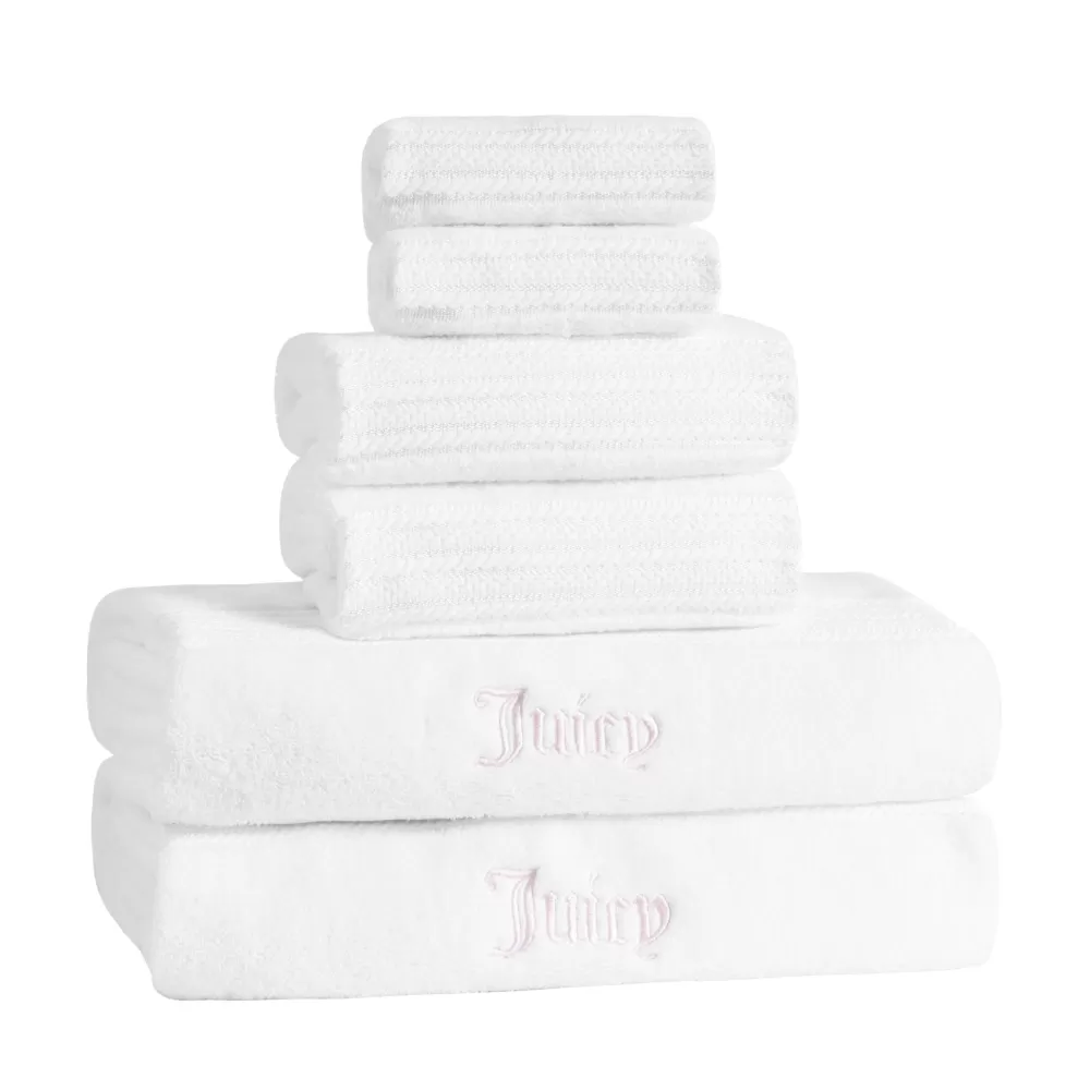 Bath & Beach Towels-Juicy Couture Alyssa Bath Towel Set White