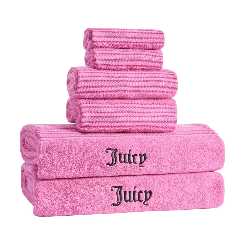 Bath & Beach Towels-Juicy Couture Alyssa Bath Towel Set HotPink