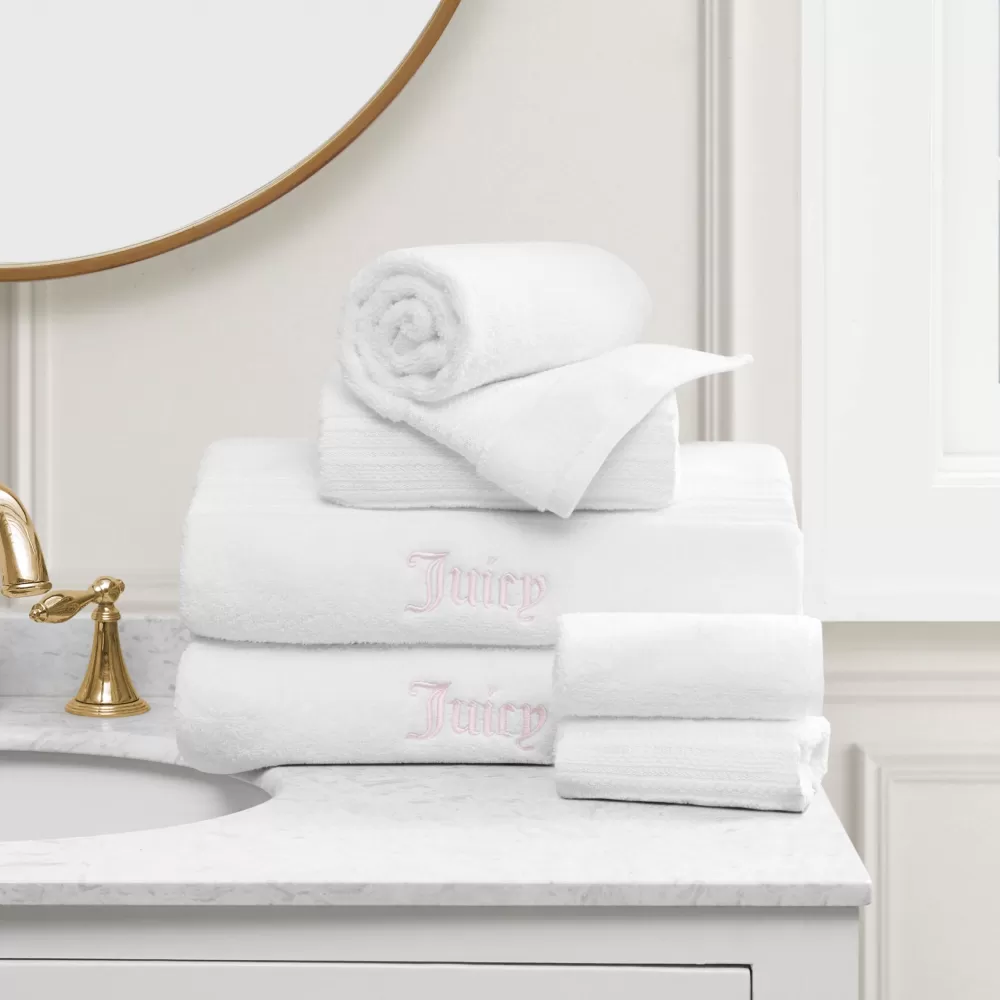 Bath & Beach Towels-Juicy Couture Alyssa Bath Towel Set White