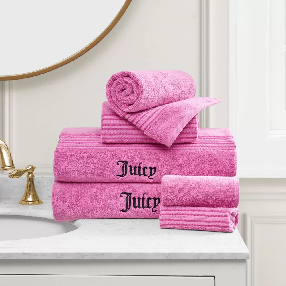 Bath & Beach Towels-Juicy Couture Alyssa Bath Towel Set HotPink