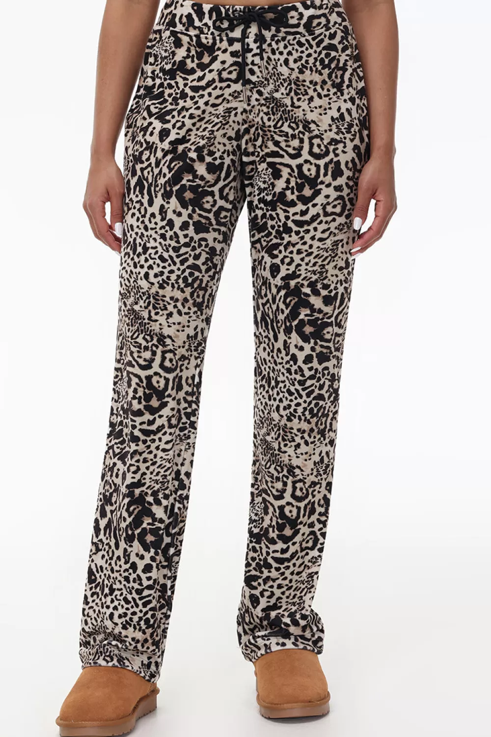 Track Bottoms | Bling Sets-Juicy Couture Animal Print Small Bling Velour Track Pants JuicyOcelot