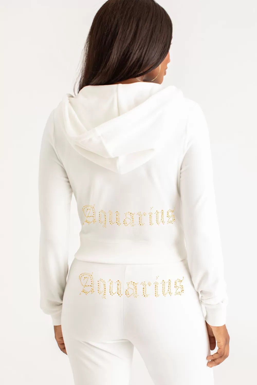 Hoodies & Jackets-Juicy Couture Aquarius Big Bling Velour Hoodie Angel/GoldBling