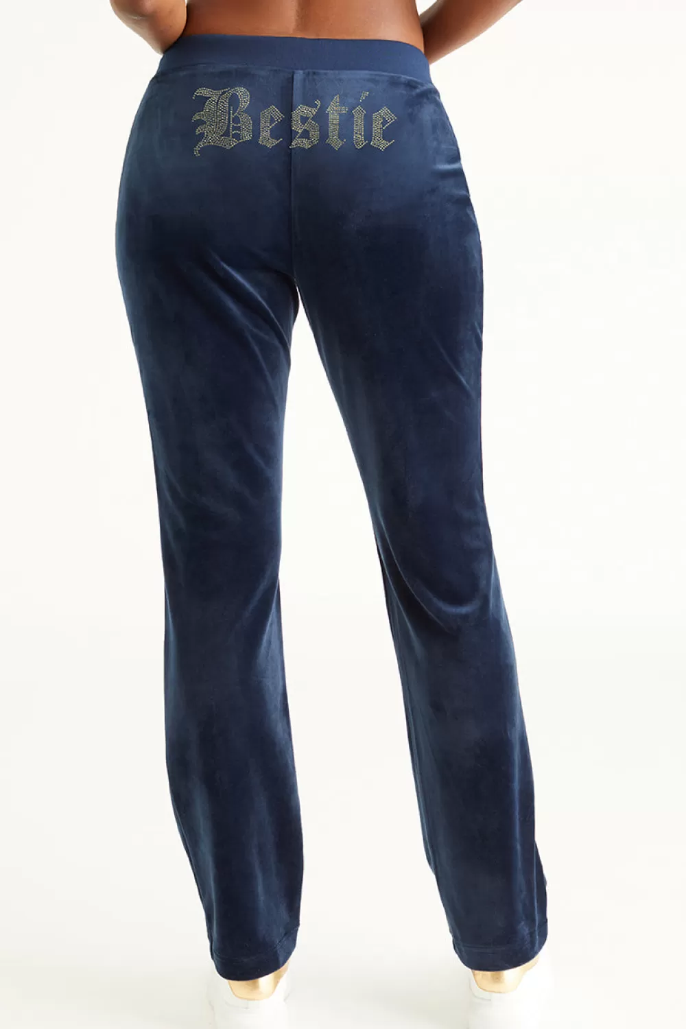 Track Bottoms | Bling Sets-Juicy Couture Bestie Big Bling Velour Track Pants RegalBlue/GoldBling