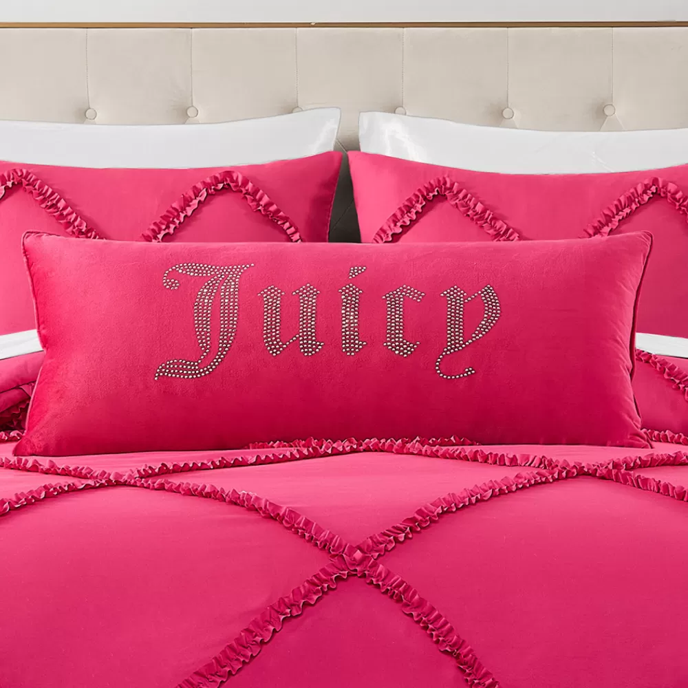 Throw Pillows-Juicy Couture Big Bling Pillow HotPink