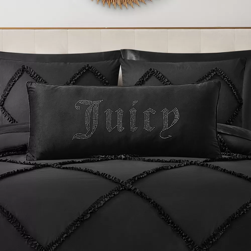 Throw Pillows-Juicy Couture Big Bling Pillow Black