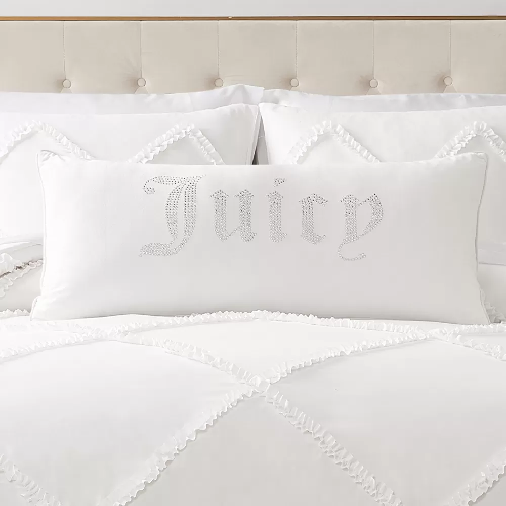 Throw Pillows-Juicy Couture Big Bling Pillow White