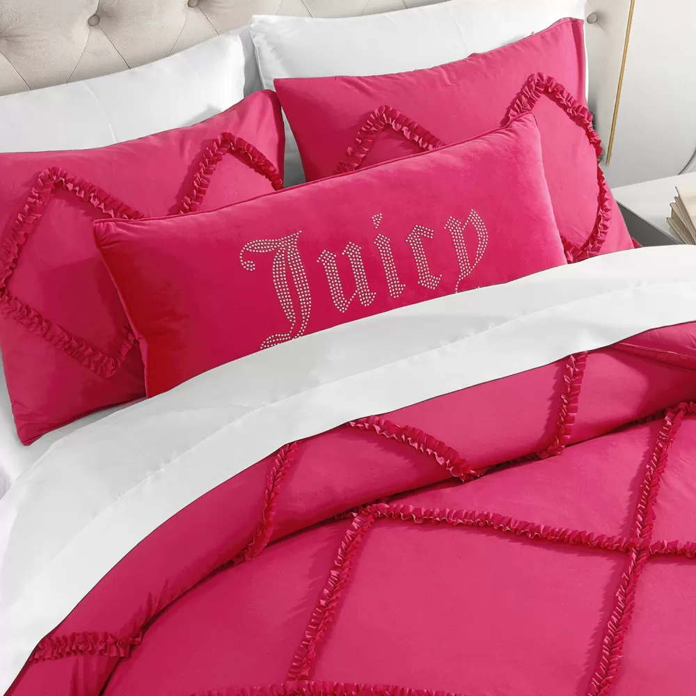 Throw Pillows-Juicy Couture Big Bling Pillow HotPink