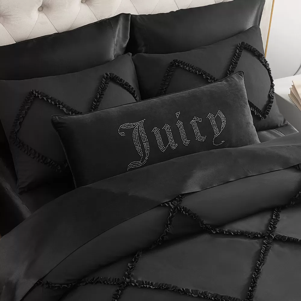 Throw Pillows-Juicy Couture Big Bling Pillow Black