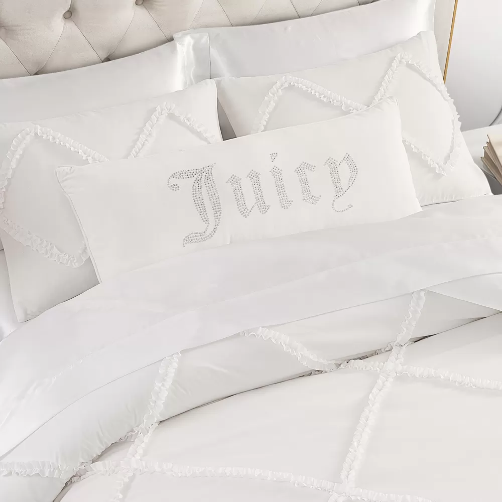 Throw Pillows-Juicy Couture Big Bling Pillow White