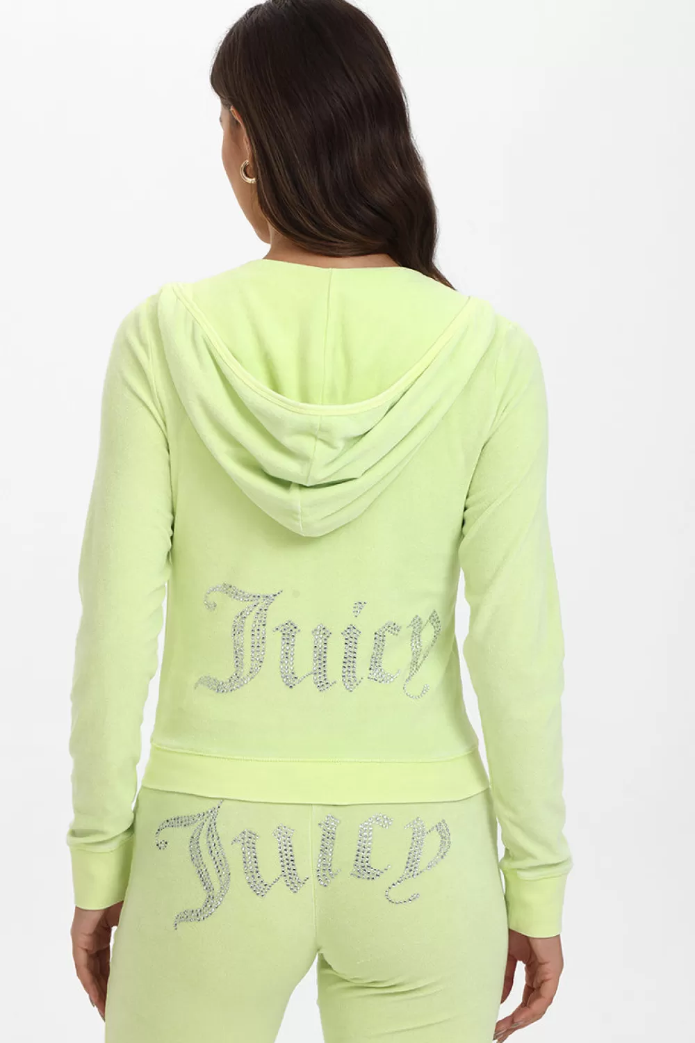 Track Tops | Track Tops-Juicy Couture Big Bling Towel Terry Zip Hoodie Pear