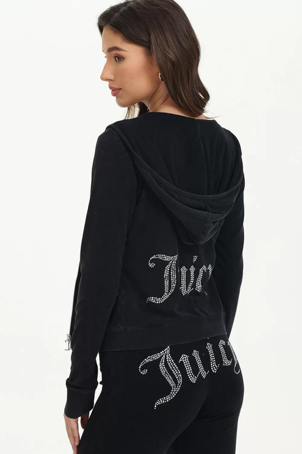 Track Tops | Track Tops-Juicy Couture Big Bling Towel Terry Zip Hoodie Liquorice