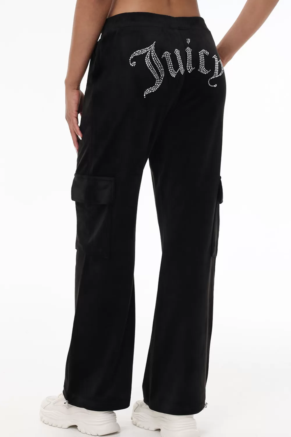 Track Bottoms | Bling Sets-Juicy Couture Bling Velour Cargo Pant Liquorice