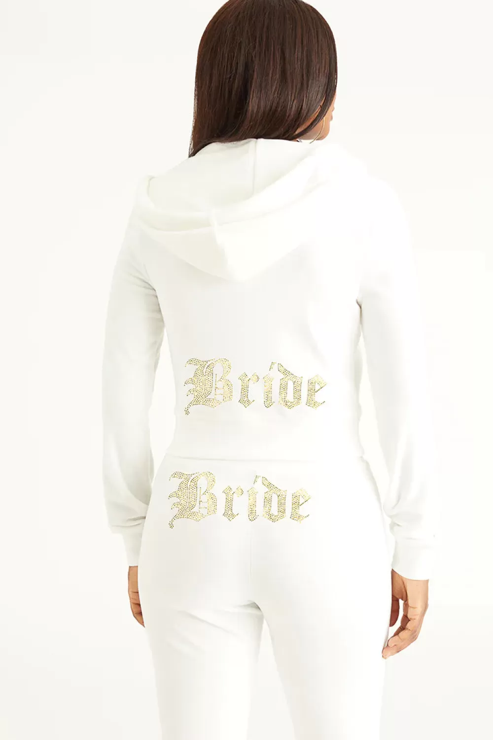 Track Tops | Track Tops-Juicy Couture Bride Big Bling Velour Hoodie Angel/GoldBling