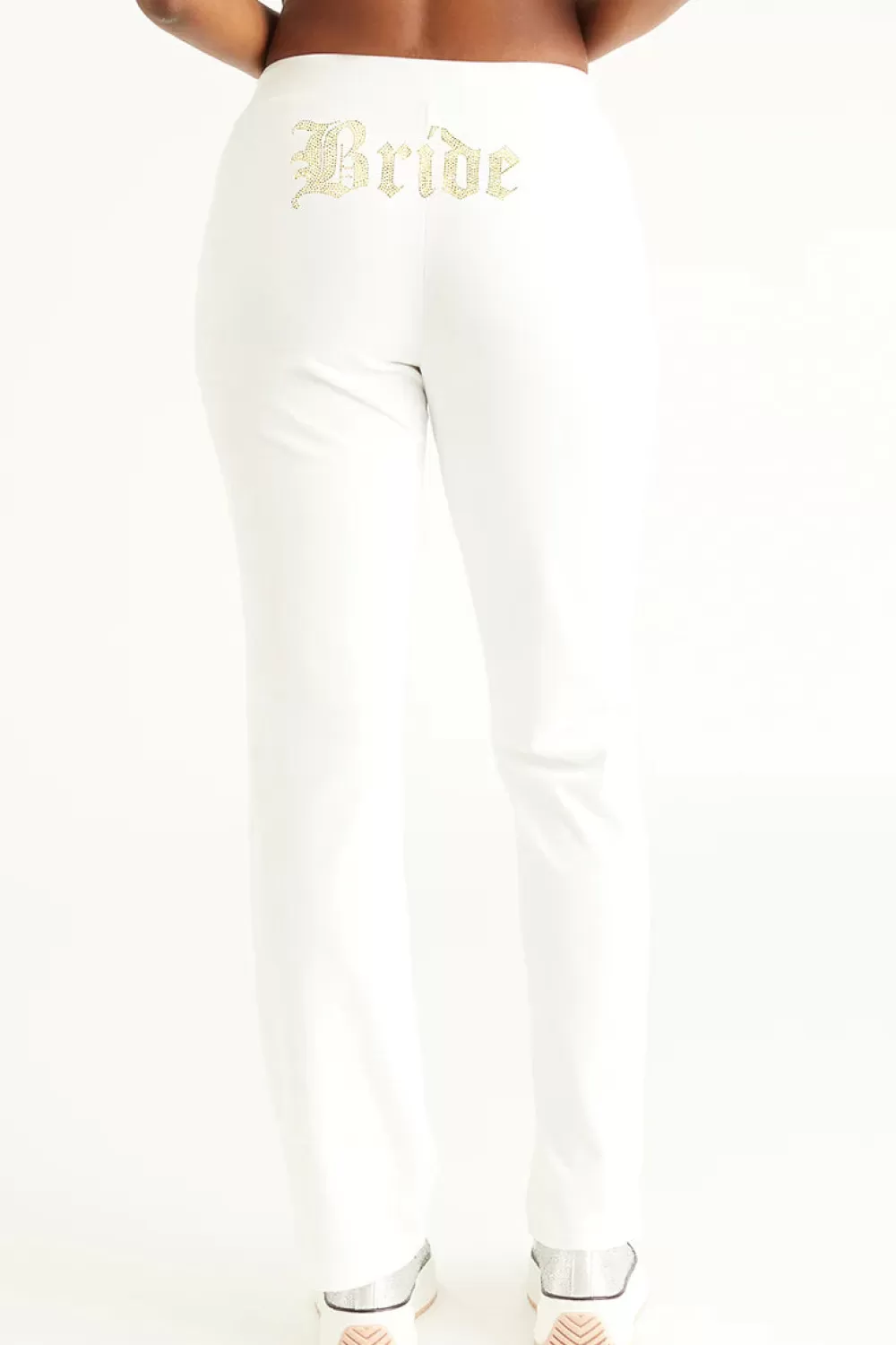 Track Bottoms | Bling Sets-Juicy Couture Bride Big Bling Velour Track Pants Angel/GoldBling