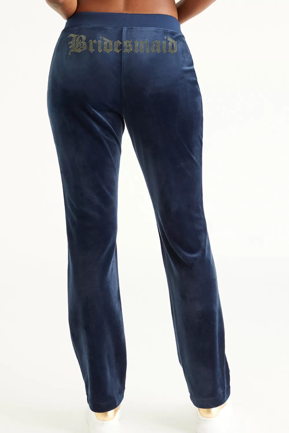 Track Bottoms | Bling Sets-Juicy Couture Bridesmaid Big Bling Velour Track Pants RegalBlue/GoldBling