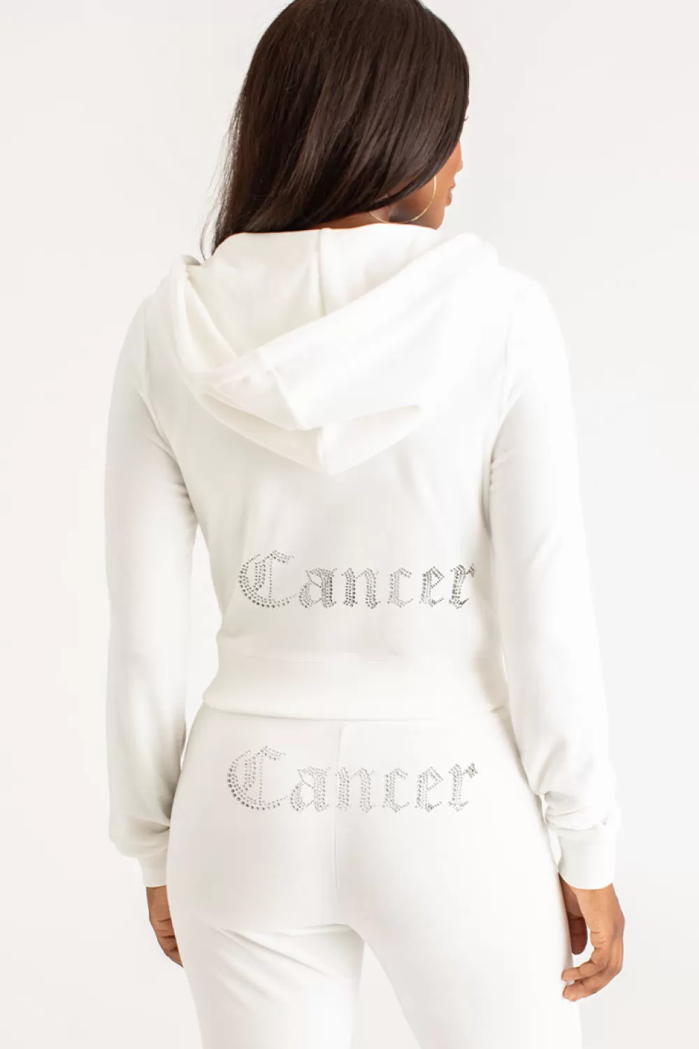 Track Tops | Track Tops-Juicy Couture Cancer Big Bling Velour Hoodie Angel/GoldBling