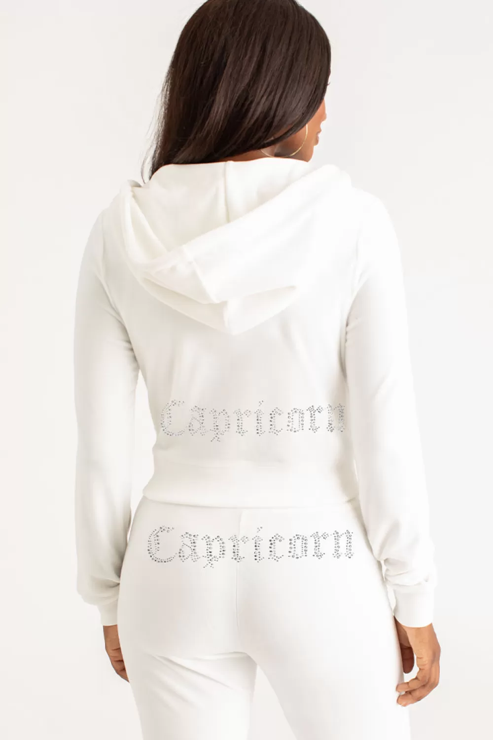 Hoodies & Jackets-Juicy Couture Capricorn Big Bling Velour Hoodie Angel/GoldBling