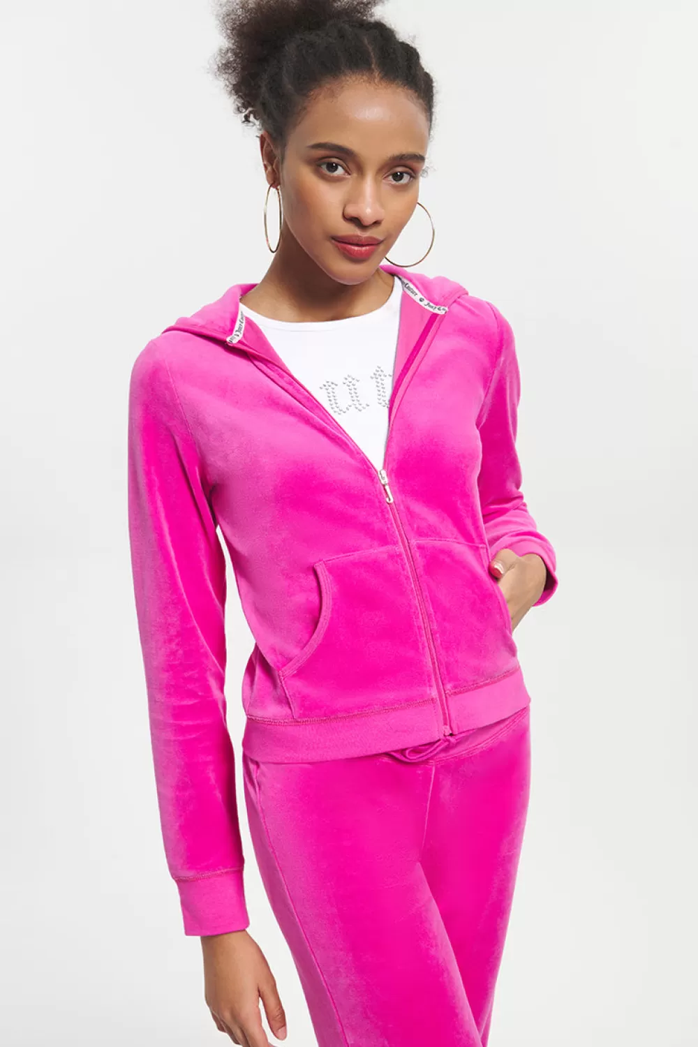 Track Tops | Track Tops-Juicy Couture Classic Cotton Velour Hoodie FreeLove