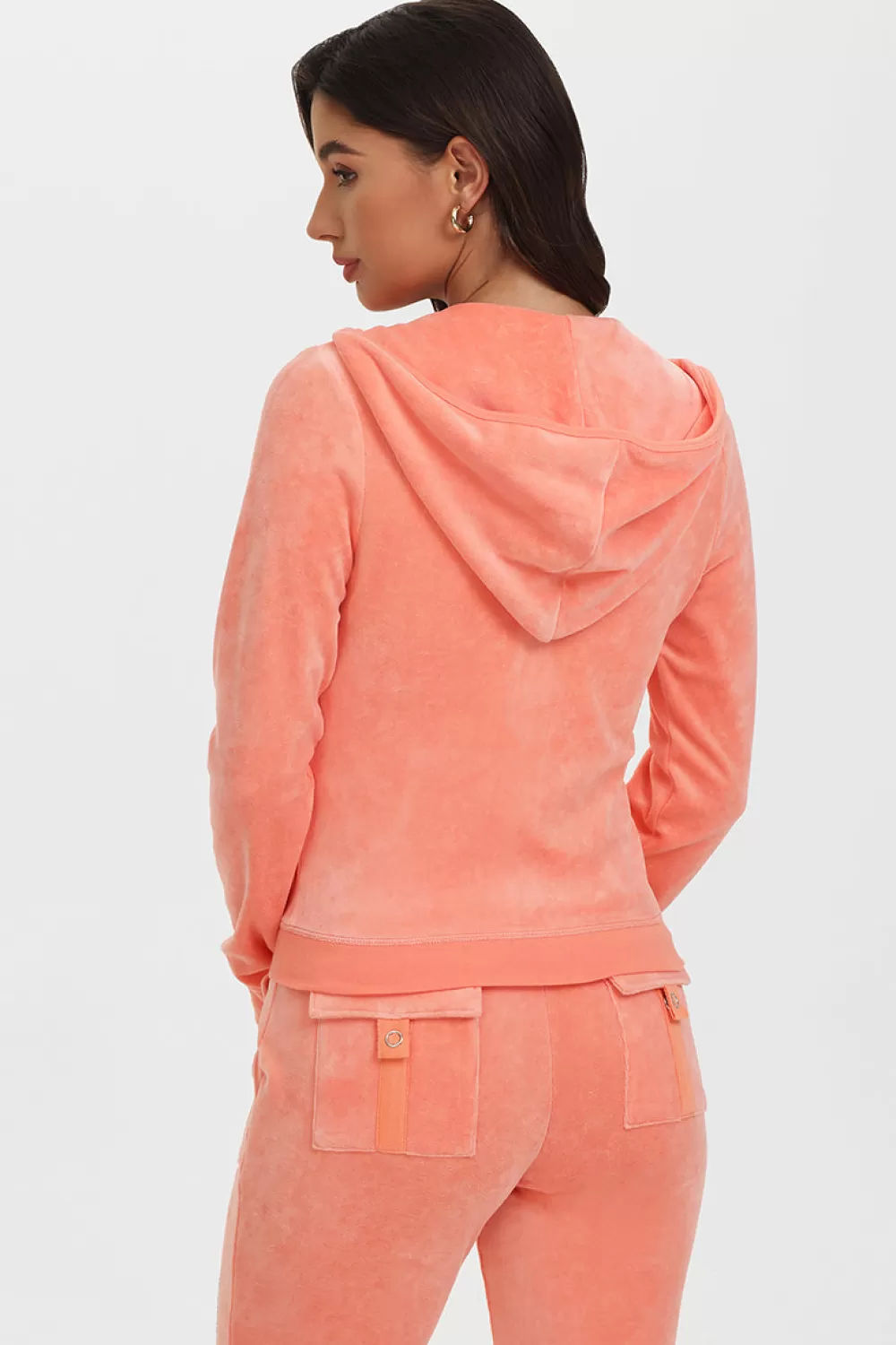 Track Tops | Track Tops-Juicy Couture Classic Cotton Velour Hoodie Guava