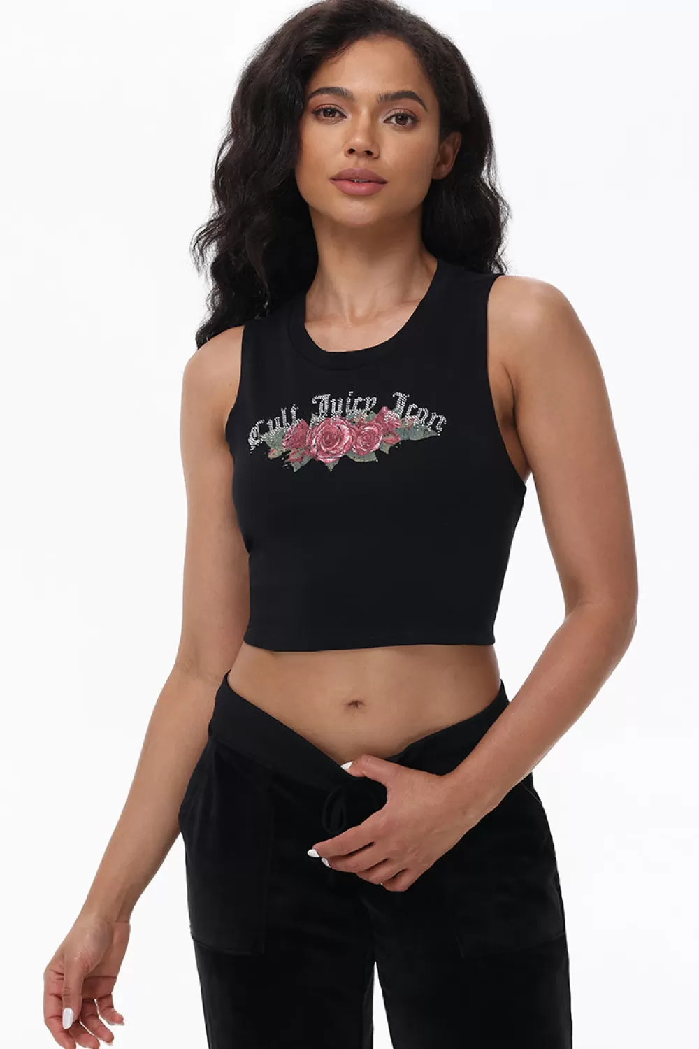 Tees & Tops-Juicy Couture Cult Juicy Icon Tank Liquorice