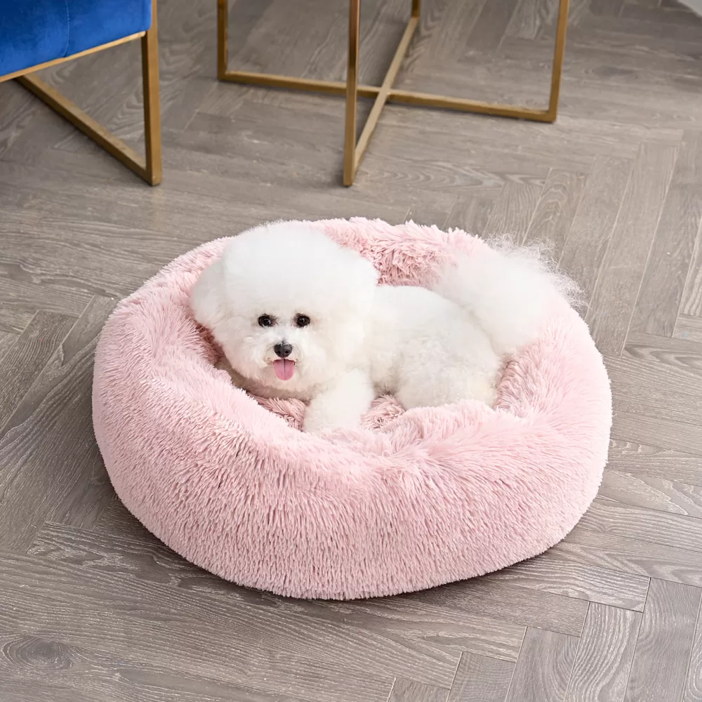 Pet Bedding-Juicy Couture Devon Faux Fur Pet Bed Pink