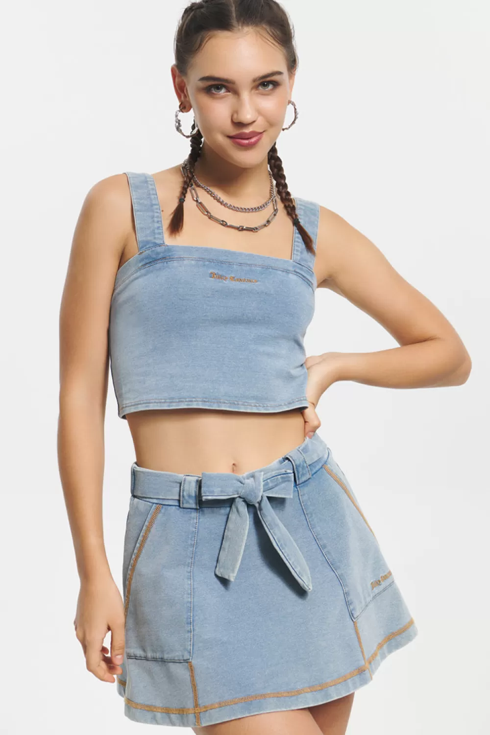 Tees & Tops-Juicy Couture Faux Denim Tank Top IndigoDye