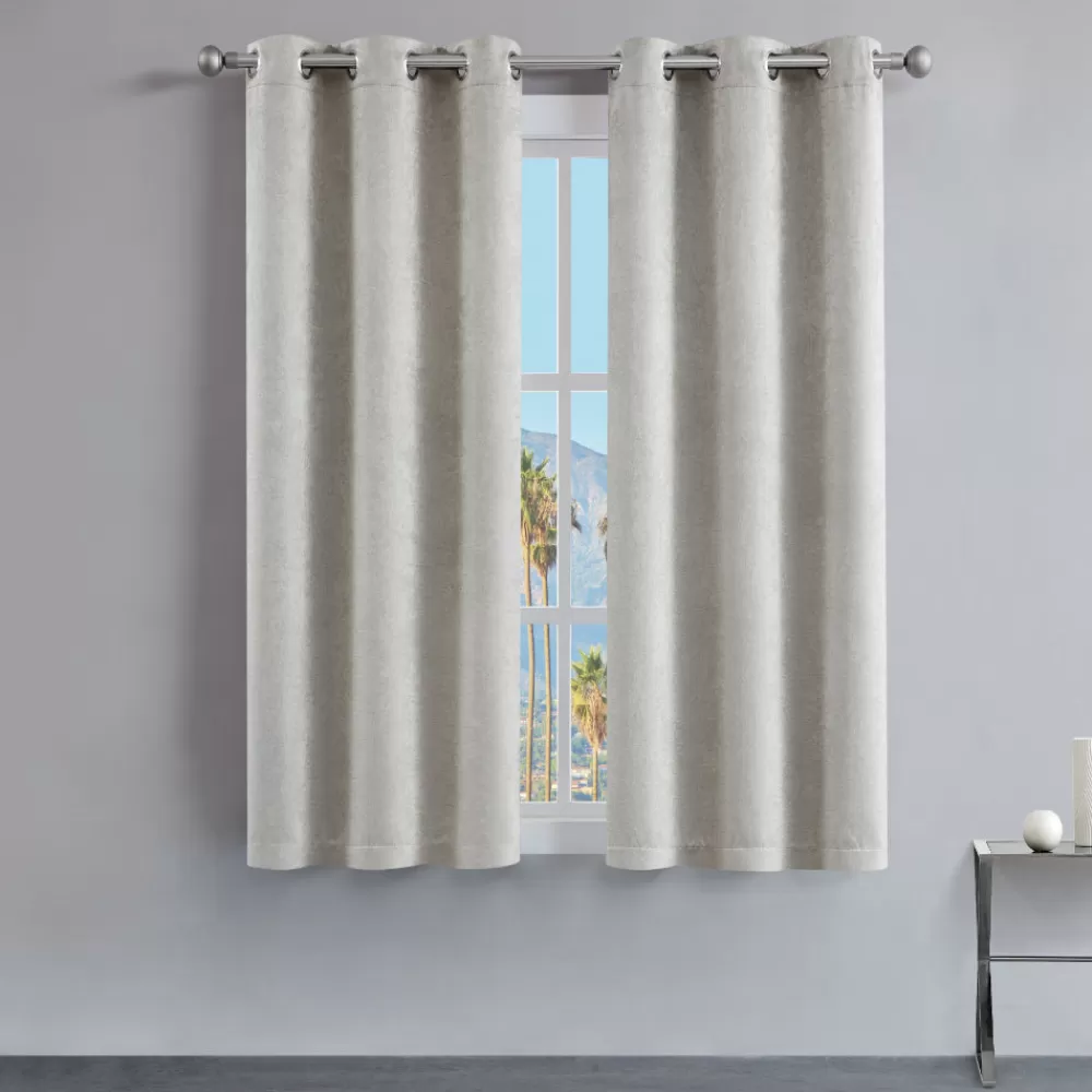 Curtains-Juicy Couture Faux Suede Curtains OffWhite