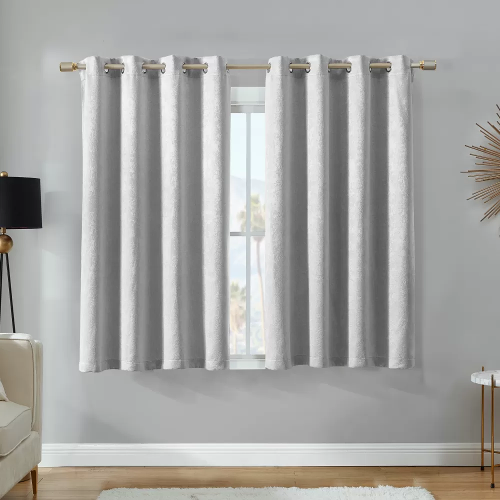 Curtains-Juicy Couture Faux Suede Curtains LightHeatherGrey