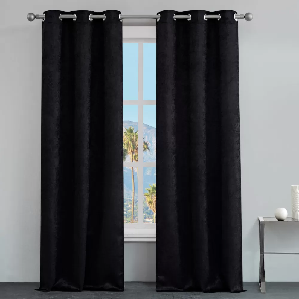 Curtains-Juicy Couture Faux Suede Curtains Black