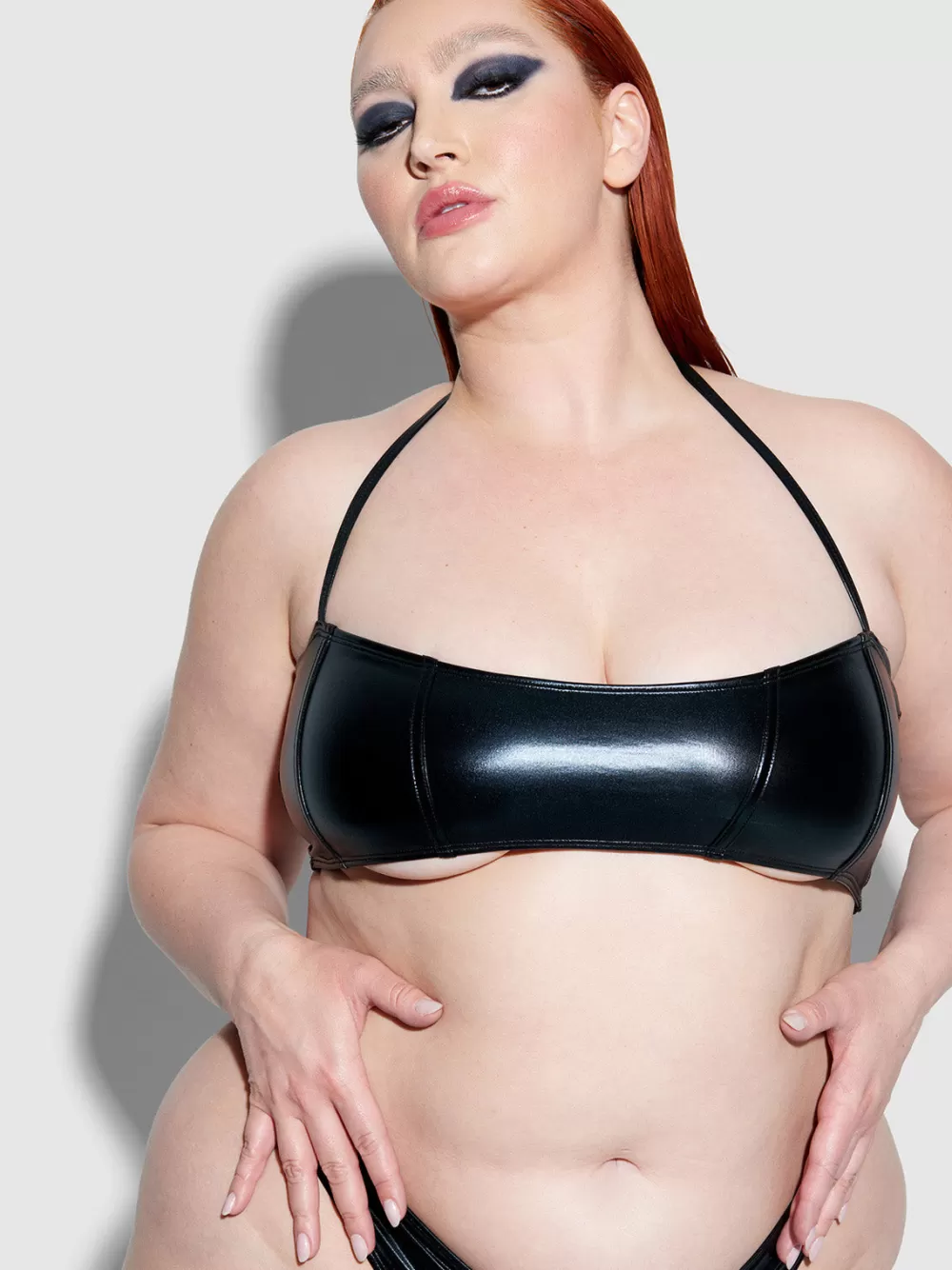 Swim Tops-Juicy Couture Frederick's Of Hollywood Onyx Corset Bandeau Swim Top Meteorite