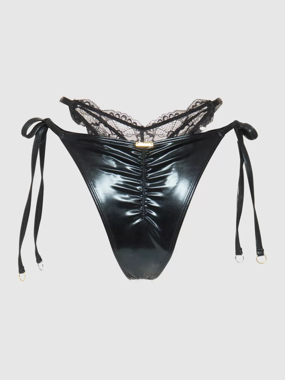Swim Bottoms-Juicy Couture Frederick's Of Hollywood Onyx Double Layer u0026 Lace Swim Cheeky Meteorite