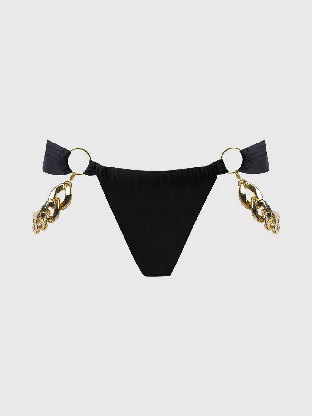 Swim Bottoms-Juicy Couture Frederick's Of Hollywood Rising Star Chain Side Thong Swim Bottom Black