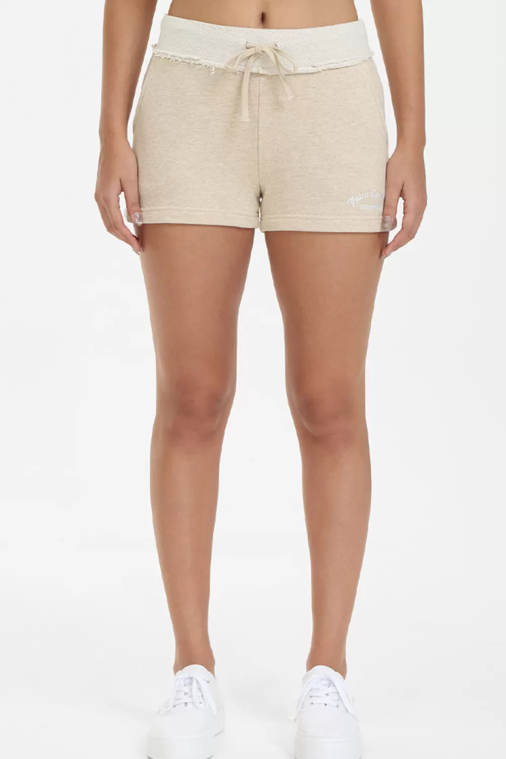 Shorts-Juicy Couture French Terry Embroidered Shorts OatmealHeather