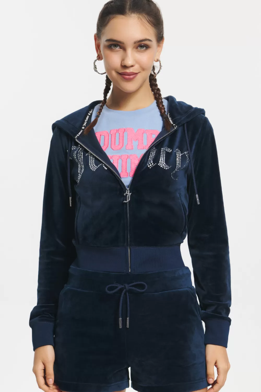 Track Tops | Track Tops-Juicy Couture Front Bling Hoodie RegalBlue