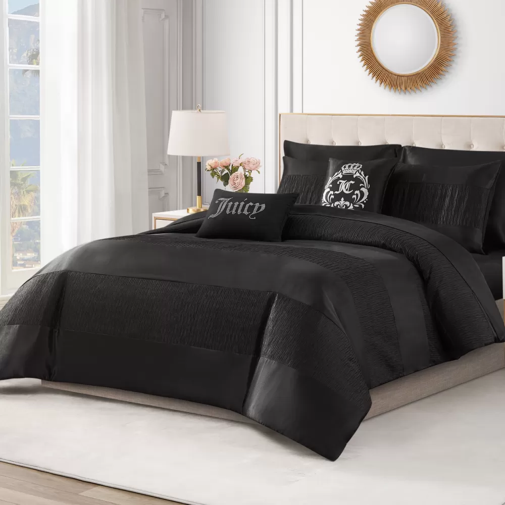 Comforter Sets-Juicy Couture Glam Night Comforter Set Black