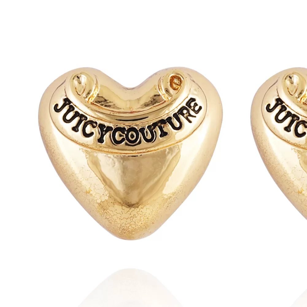 Earrings-Juicy Couture Heart Stud Earrings Gold