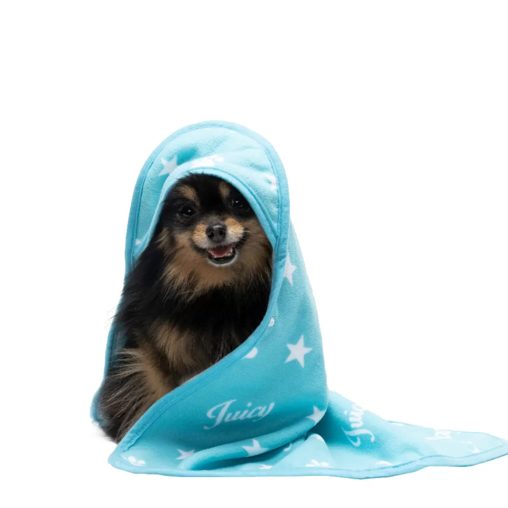 Pet Towels-Juicy Couture Hooded Pet Towel Turquoise