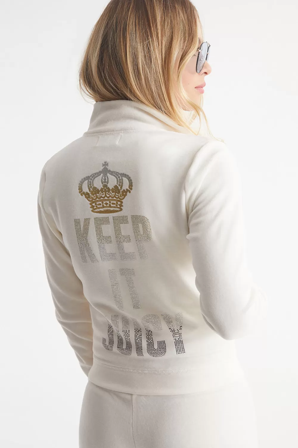 Track Tops | Track Tops-Juicy Couture Keep It Juicy Cotton Velour Mockneck Track Jacket Angel