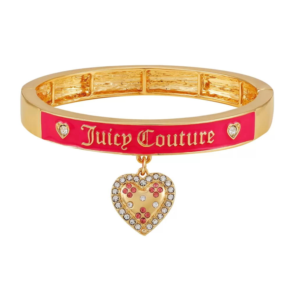 Bracelets-Juicy Couture Metallic Rose Bangle Gold