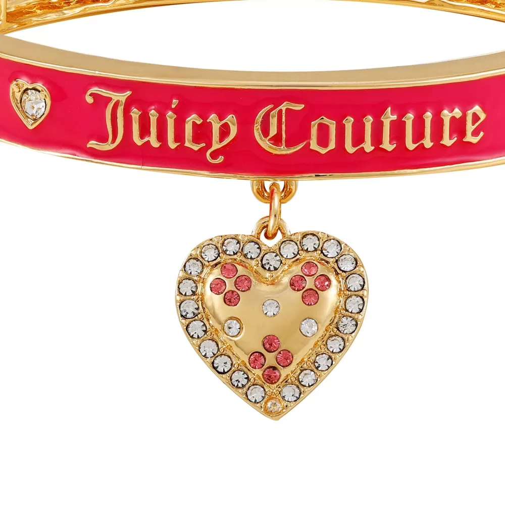 Bracelets-Juicy Couture Metallic Rose Bangle Gold