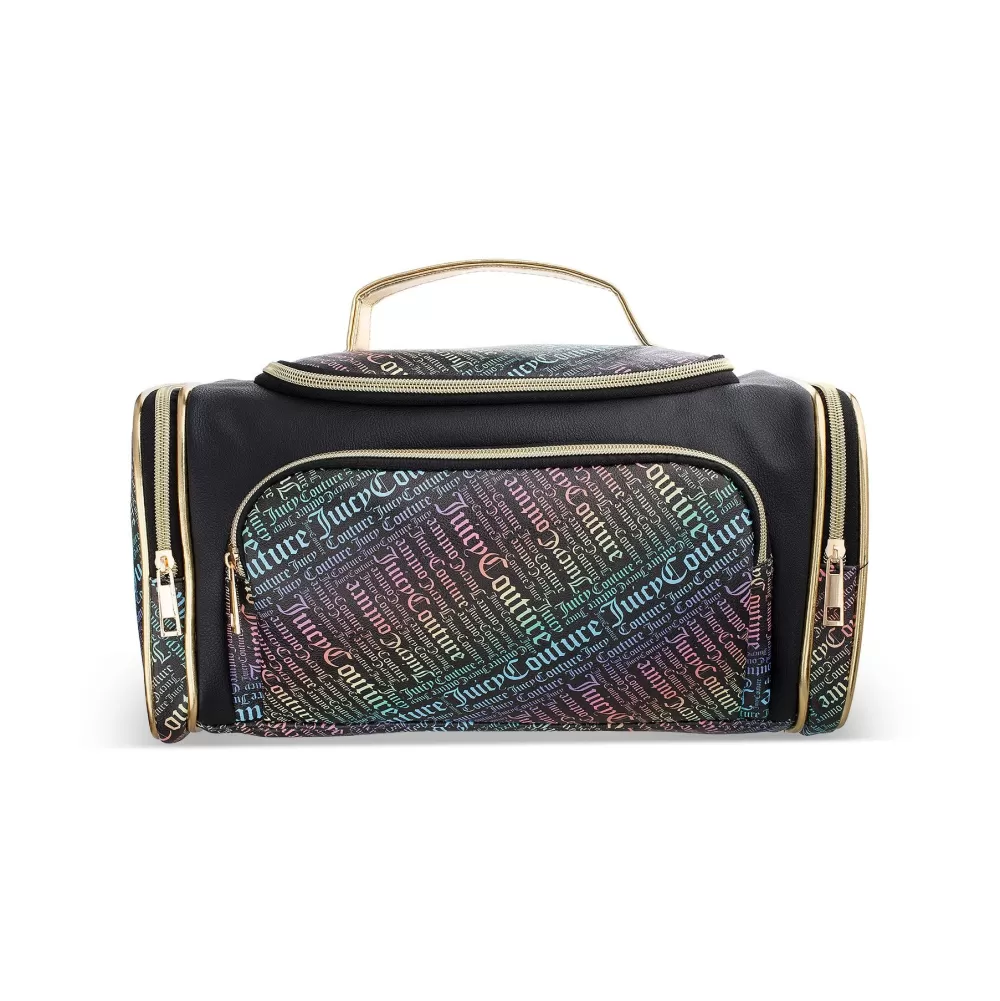 Makeup Bags-Juicy Couture Mini Duffel Makeup Bag BlackGold