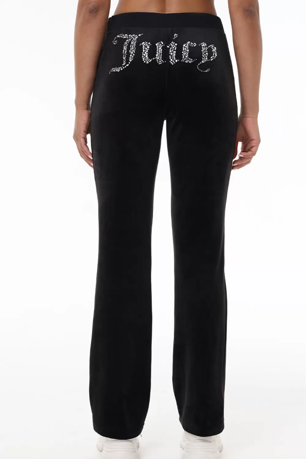 Track Bottoms | Bling Sets-Juicy Couture Mixed Crystals Velour Track Pants Liquorice