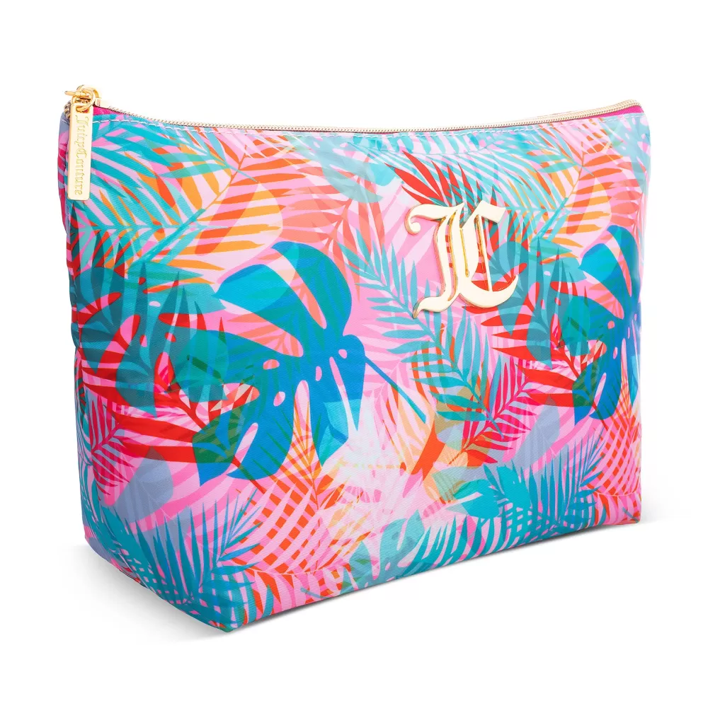 Makeup Bags-Juicy Couture Monogram Makeup Pouch TropicalPalm