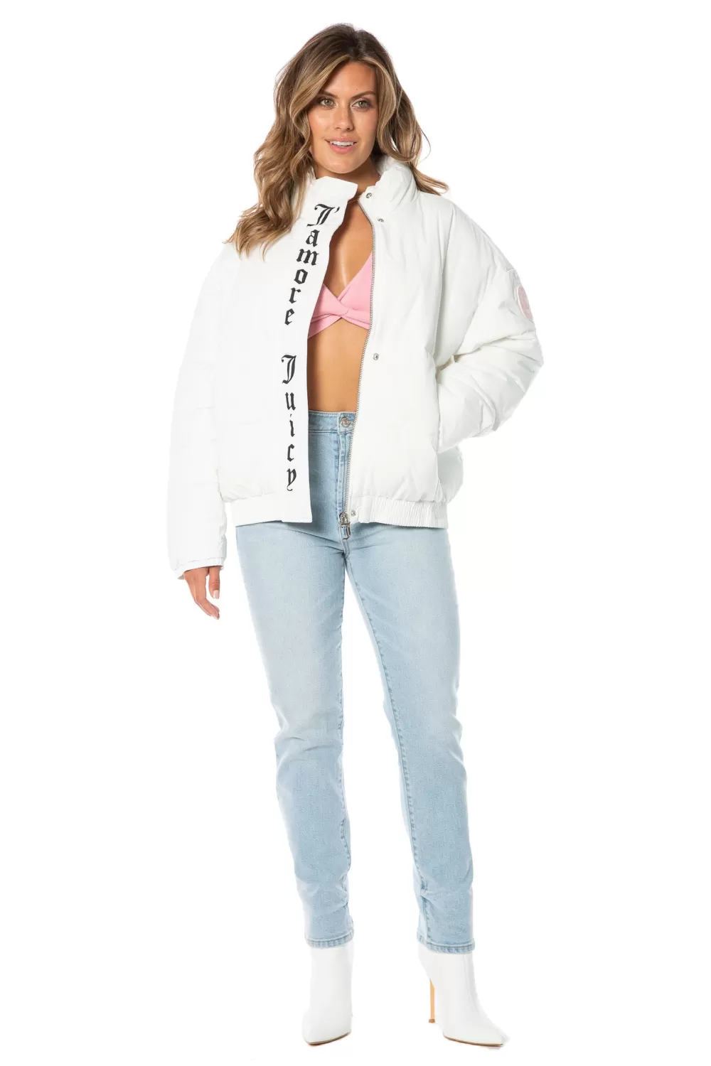 Hoodies & Jackets-Juicy Couture Monogram Puffer Jacket Feather