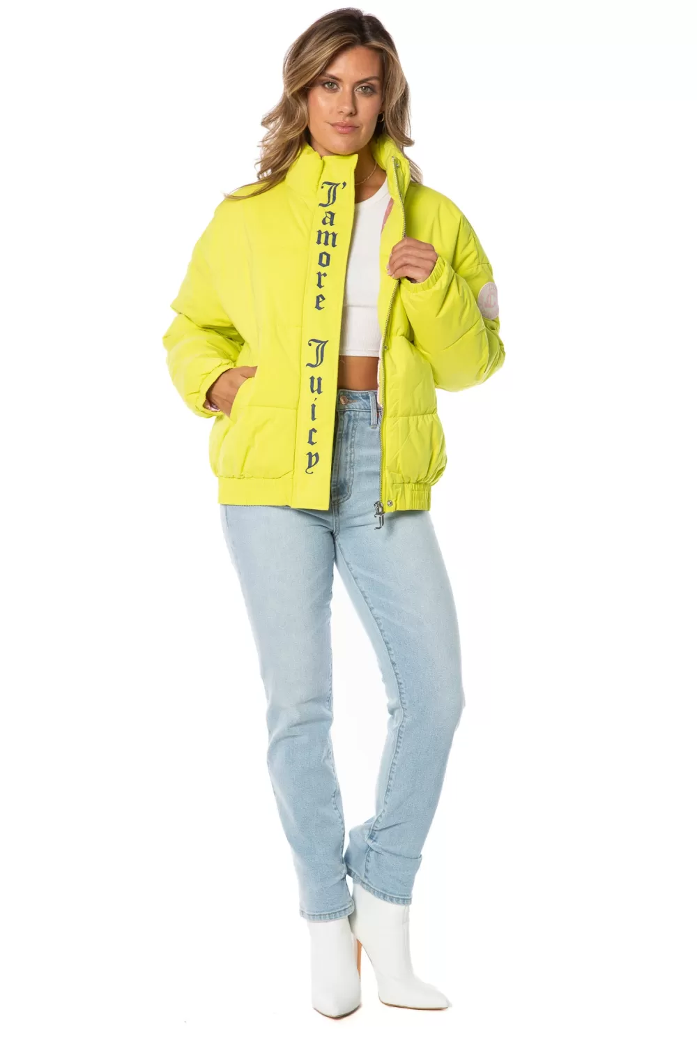 Hoodies & Jackets-Juicy Couture Monogram Puffer Jacket Lime