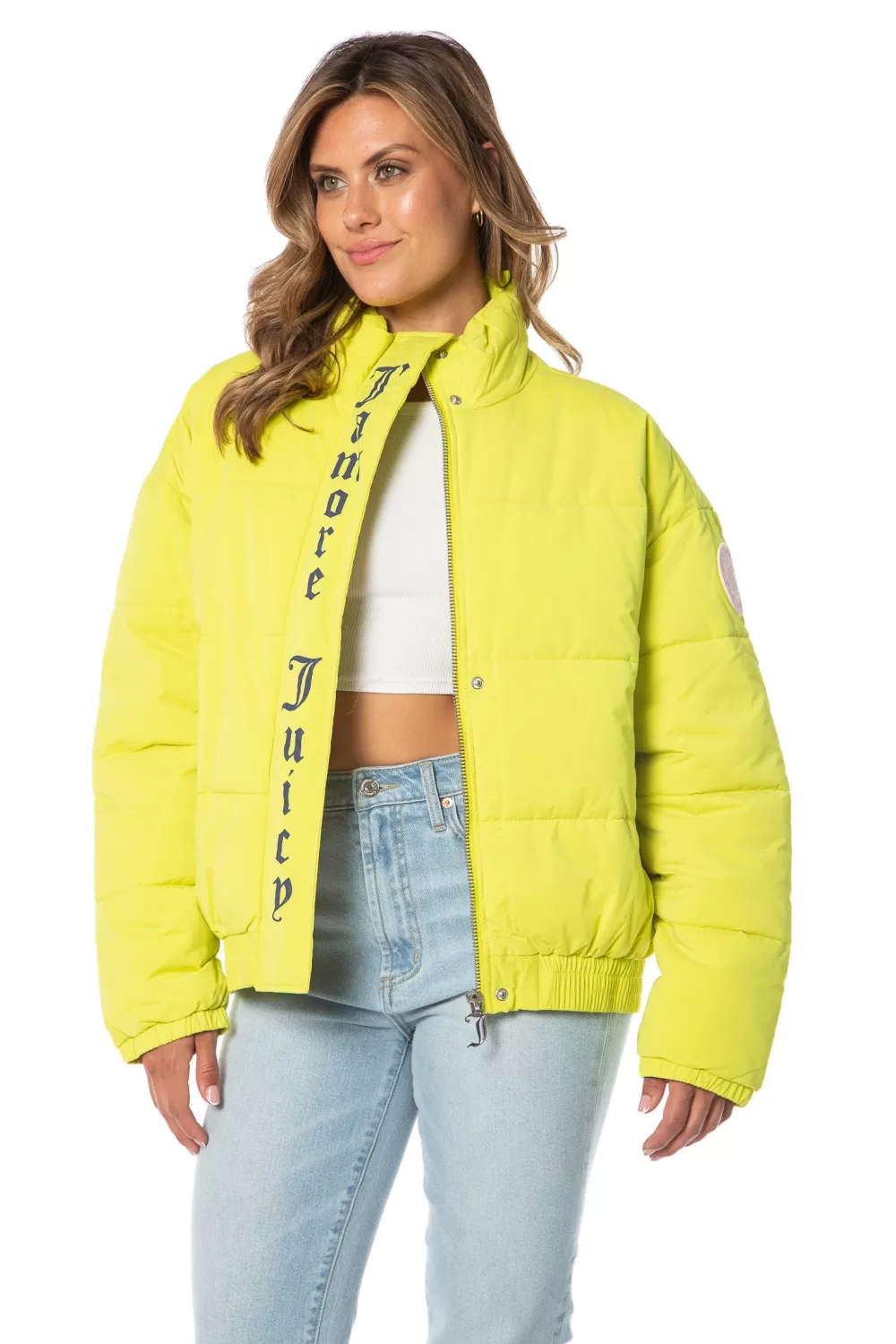 Hoodies & Jackets-Juicy Couture Monogram Puffer Jacket Lime