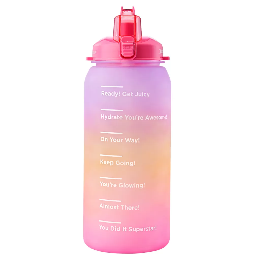 Water Bottles-Juicy Couture Motivate Fitness Water Bottle Purple/Yellow/Pink