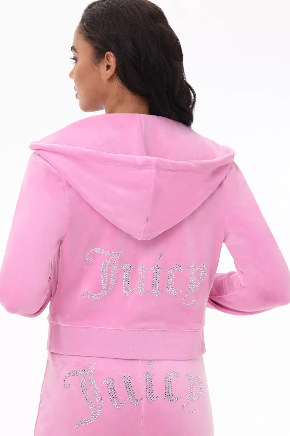 Bling Sets | Hoodies & Jackets-Juicy Couture OG Big Bling Velour Hoodie Fanciful