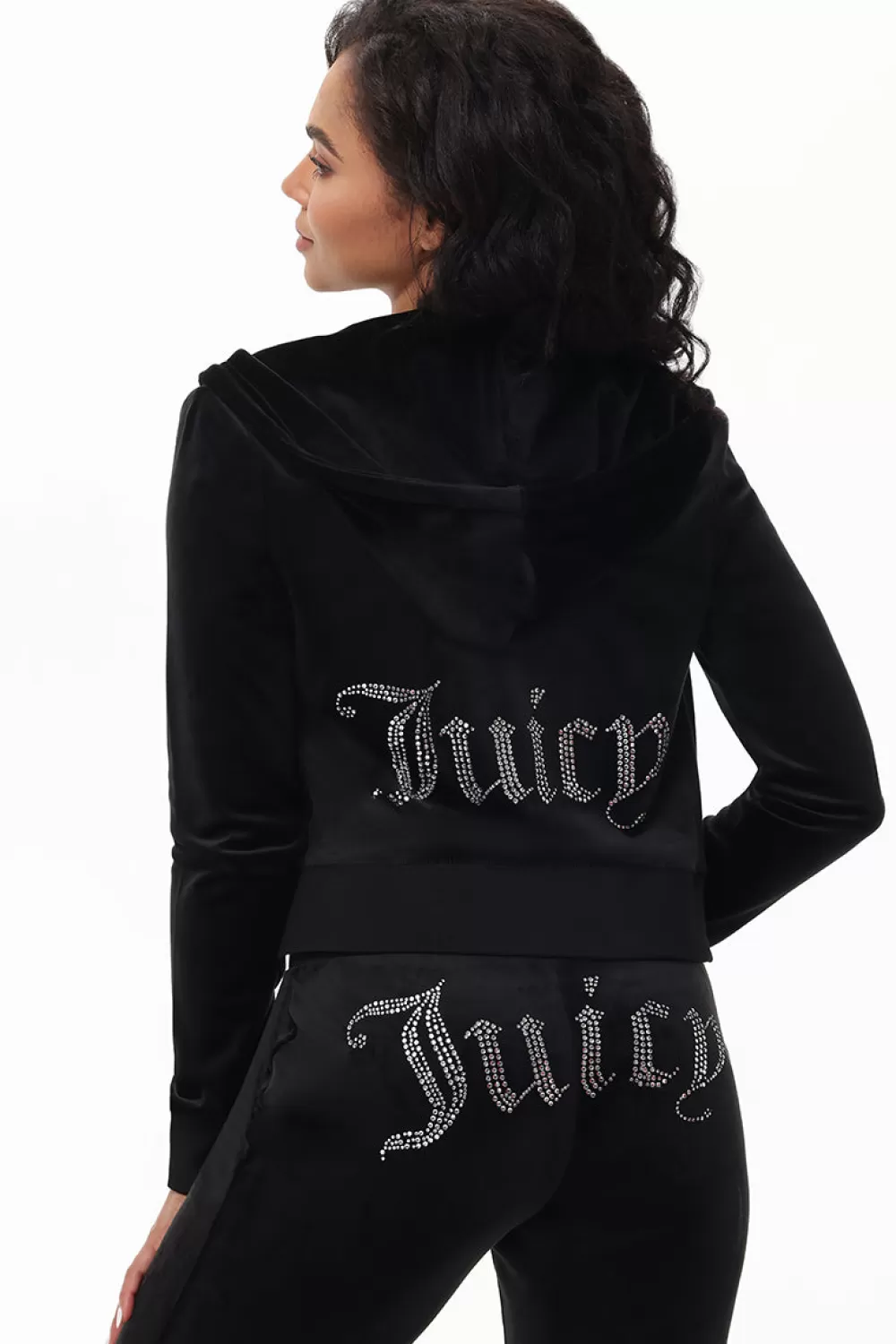 Track Tops | Track Tops-Juicy Couture OG Big Bling Velour Hoodie Liquorice